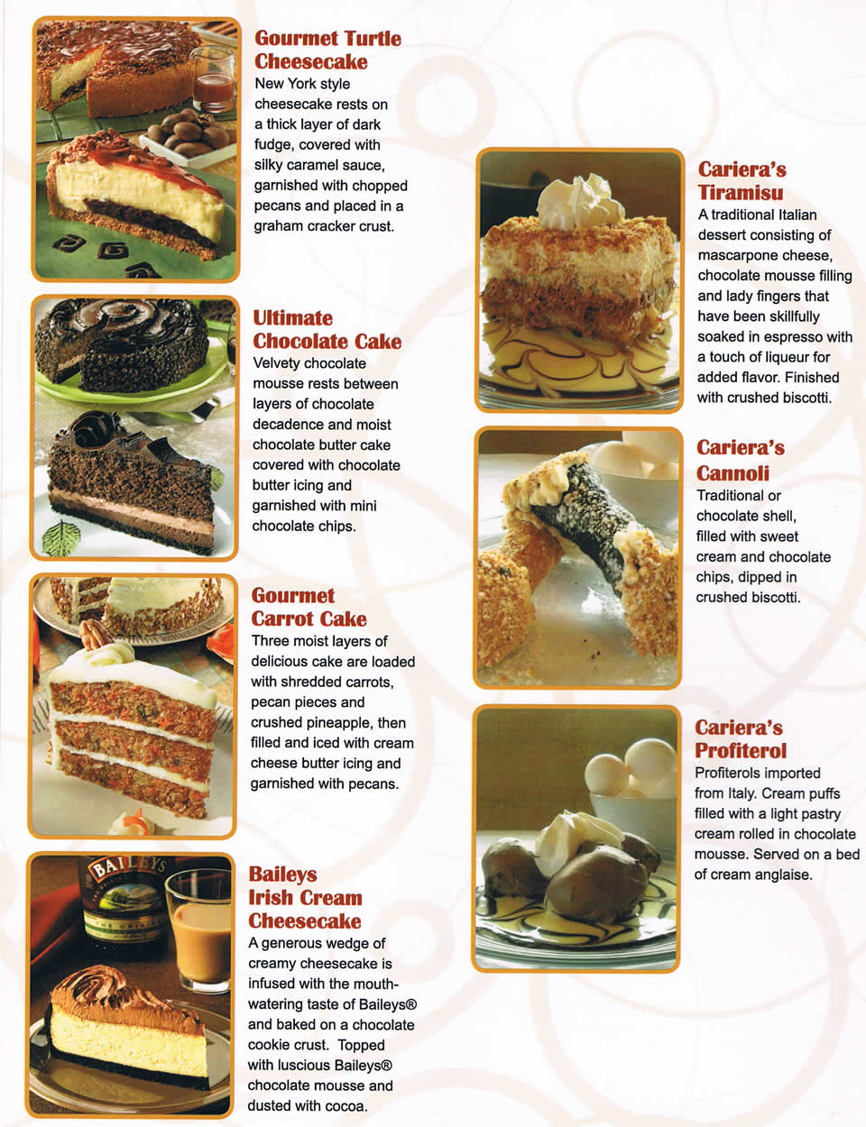 Dessert Menu
