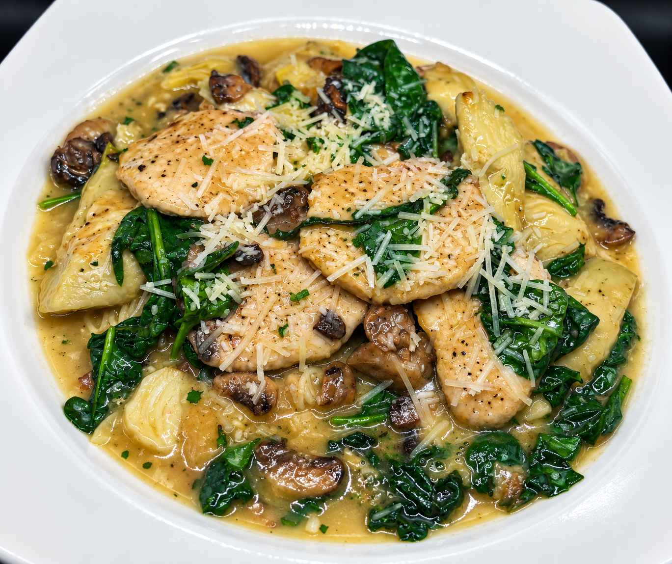 Cariera's chicken spinach entrée